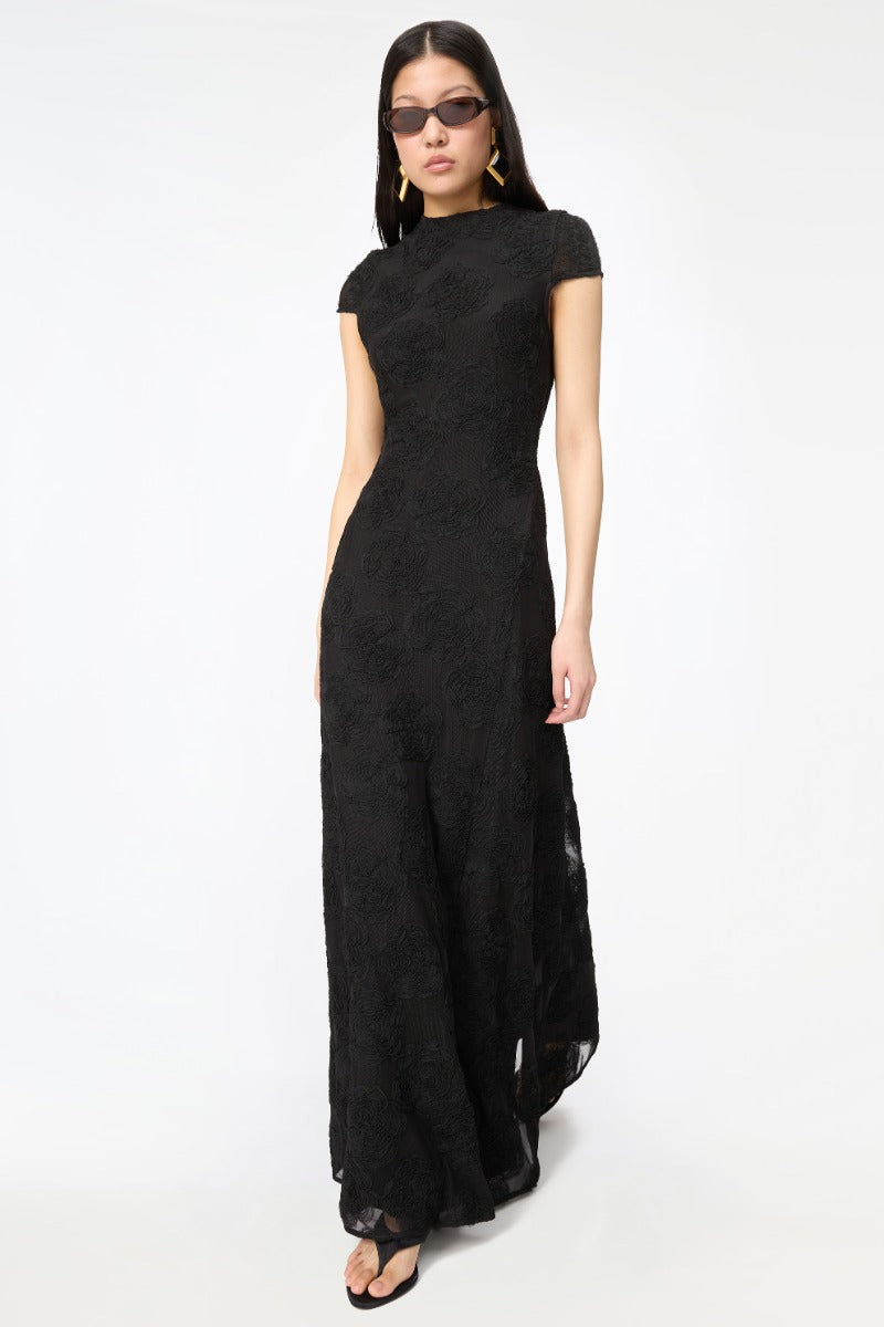 Flower Mesh Maxi Dress