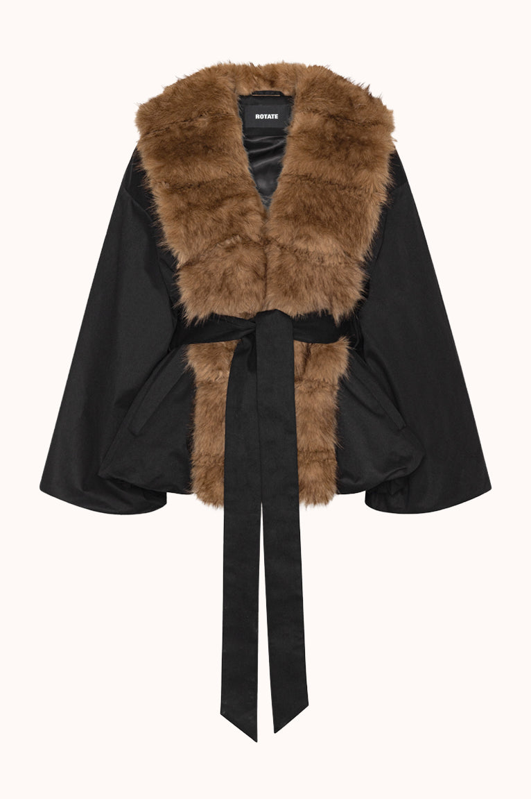 FAUX FUR COLLAR JACKET