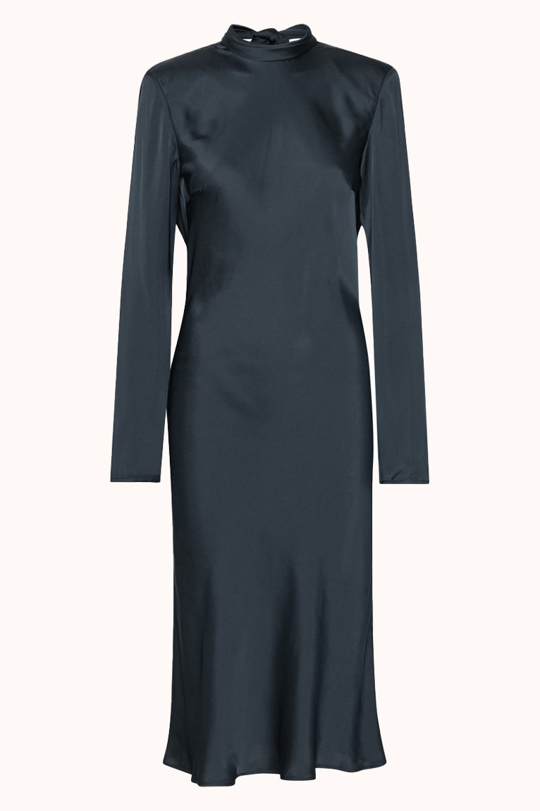 Satin Midi Drapy Dress