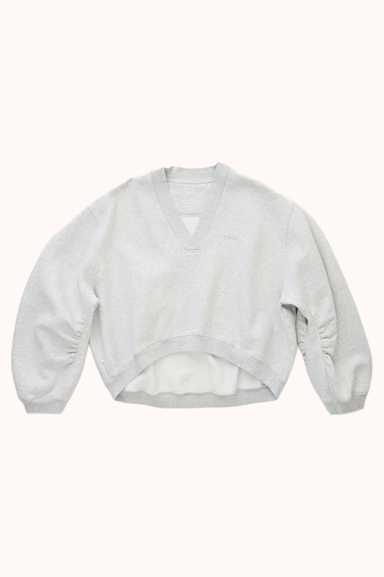 Quinn V-Neck Sweat Light Grey Melange