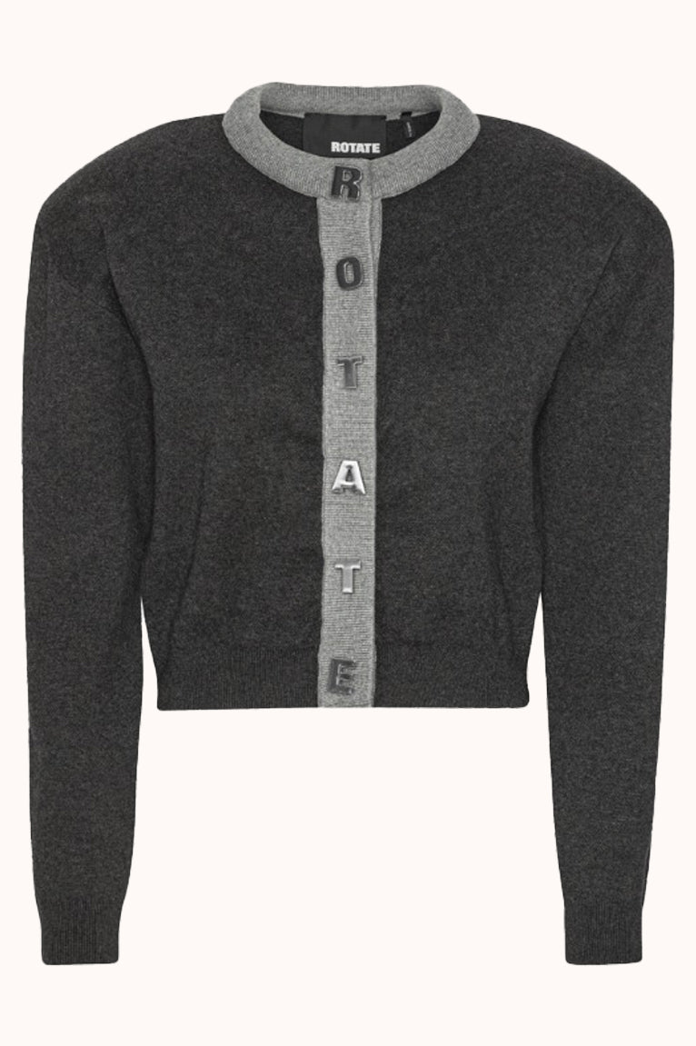 Firm Knit Cardigan Dark Grey