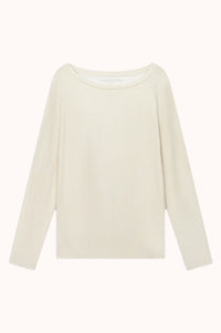White Boat Neck Long Sleeves